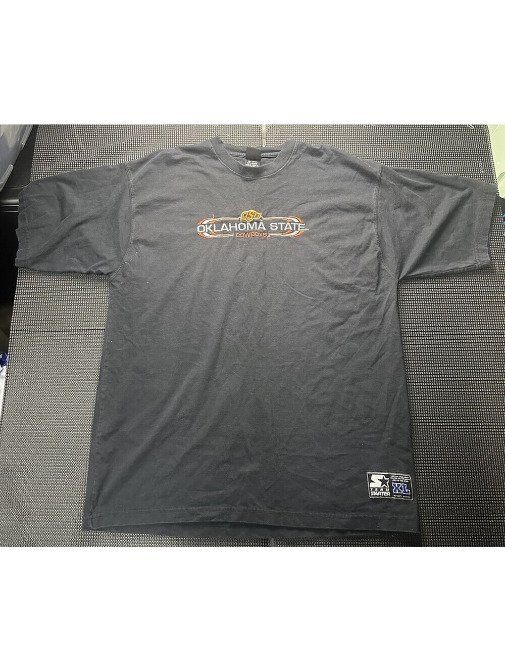 VTG Oklahoma State Cowboys Starter T Shirt XL Black OSU NCAA Y2K